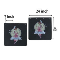 Heavy Duty PVC Rubber Mud Flaps 24×24 inch 2 Pack for Pickup Semi Truck Trailer