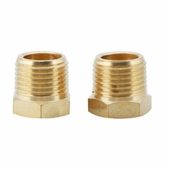 U.S. Solid 2pcs Brass Pipe Fitting Reducer Bushing, MNPT 3/8″ x FNPT 1/4″