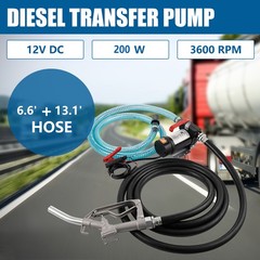 200W Fuel Transfer Pump Electric Diesel Kerosene Pump 12V DC 10GPM Nozzle Hoses