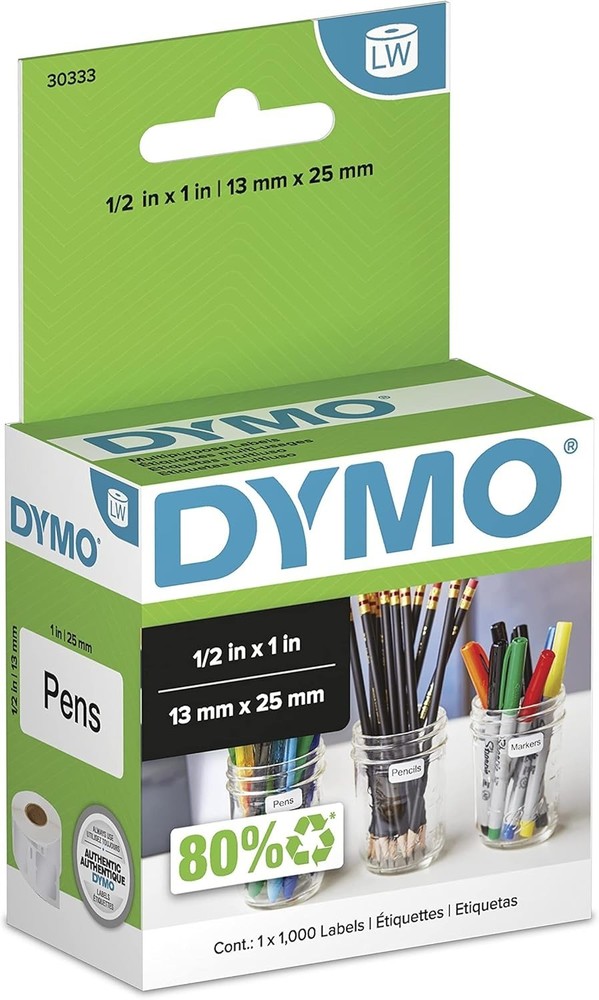 DYMO Authentic Extra-Small Multi-Purpose Labels, White 1/2″ x 1″ 1 Roll of 1000