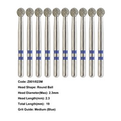 Dental Diamond Bur Zirconia Cutting Bur Round Football FG Fine Medium Grit Z856