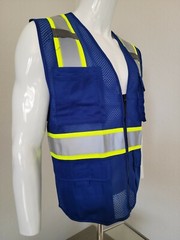 Two Tone High Visibility Reflective Royal Blue Safety Vest (Small-3XL)