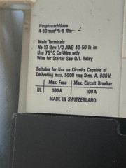 Sprecher+Schuh Contactor Model CA3-37-N-11 110-120v 50/60Hz Coil
