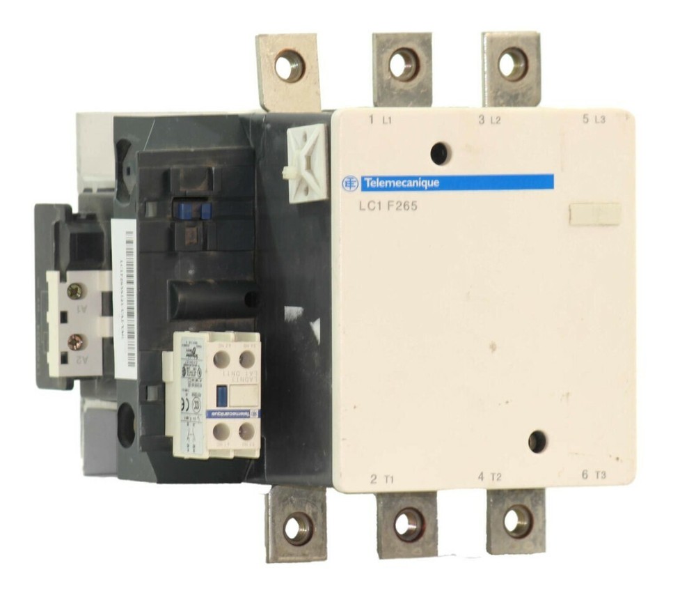 Telemecanique LC1F265S121 Contactor 285A 600V 3‑Pole 24V Coil w/ Aux Block
