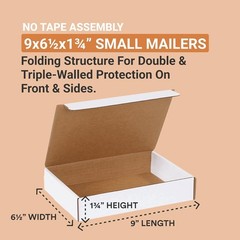 Reliable 50-Count Shipping Boxes – 9″L x 6.5″W x 1.75″H – Eco-Friendly Design