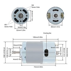 895 DC Motor High Torque 12V 6000 RPM High Speed Double Ball Bearing Drill