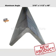 Aluminum Angle 3/16″ x 1-1/2″ x 4 Feet Unpolished Alloy 6061 90° Stock NEW