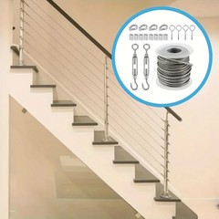 15/30m Stainless Steel PVC Coated Cable Rope Kit Heavy Duty Garden Fence Wire