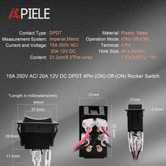 APIELE Momentary Switch Polarity Reverse 4 Pin (ON) off (ON) RV Power Jack DPDT