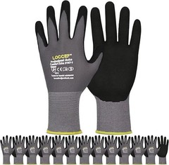 Work Gloves MicroFoam Nitrile Coated-6 Pairs,Seamless Knit Nylon Gloves,Gray Wor