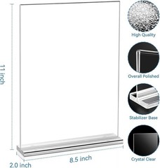 Sturdy T-Shaped Acrylic Sign Holders 8.5 x 11 – Perfect for Weddings & Business