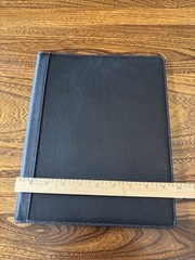 Levenger Bomber Jacket Leather 2 Pocket Folio Black