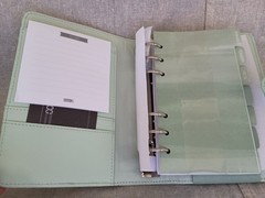 NIB Kikki K Teal Green Silver Leather Personal Planner Notebook Calendar