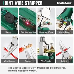 8 in 1 Wire Stripper with Voltage Tester, Multifunction Electric Wire Strippi…