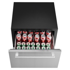 24 Inches Undercounter Refrigerator Stainless Steel Dual Drawer Fridge for Home