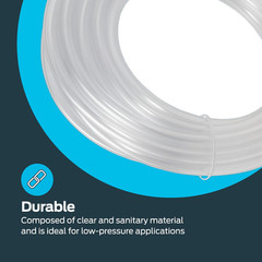 Eastman 5/16 Inch ID (7/16 Inch OD) PVC Clear Vinyl Tubing, 20 Foot Length, 9861