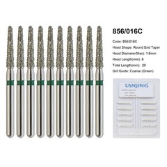 FG Dental Diamond Burs 856 850 Round End Taper Crown Prep Coarse Fine High Speed