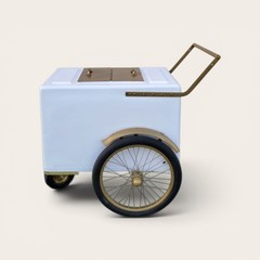 White Popsicle Cart Gold Trim | Paleta Cart | Ice Cream Cart | Catering Cart