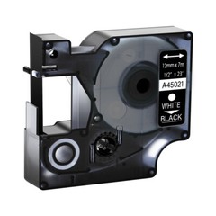 3PK White on Black Compatible 12mm Label Tape For DYMO D1 45021 LM 300 350D 360D