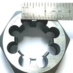 1-1/2-12 UNF CARBON STEEL HEX RETHREADING DIE – NEW!