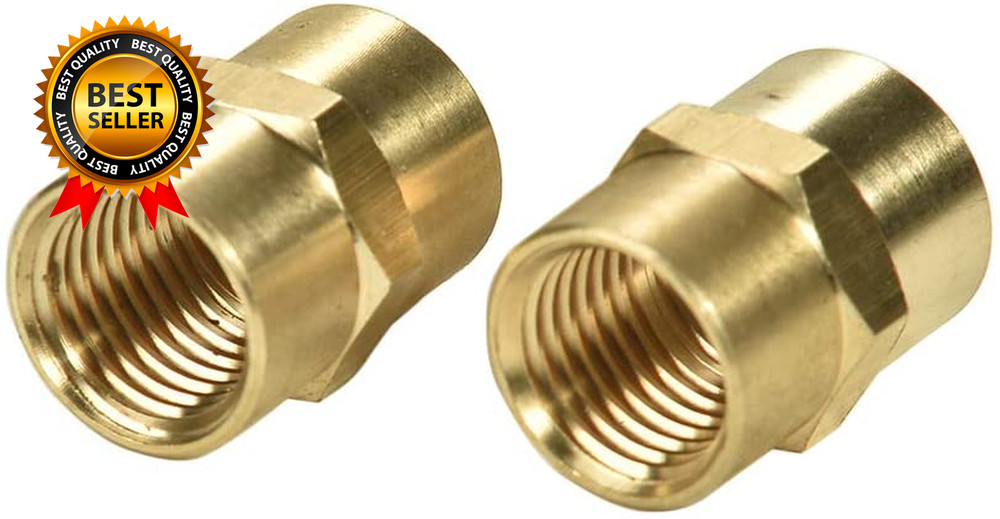 2 Pack 1/4″ X 1/4″ NPT Coupler, Brass Female Pipe Fitting