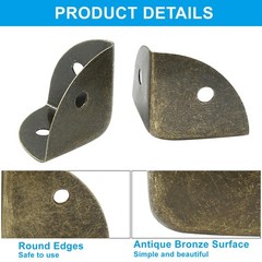 LifCratms 12Pcs Box Corner Protectors, 1″ (25mm) Metal 1″x1″x1″, Bronze