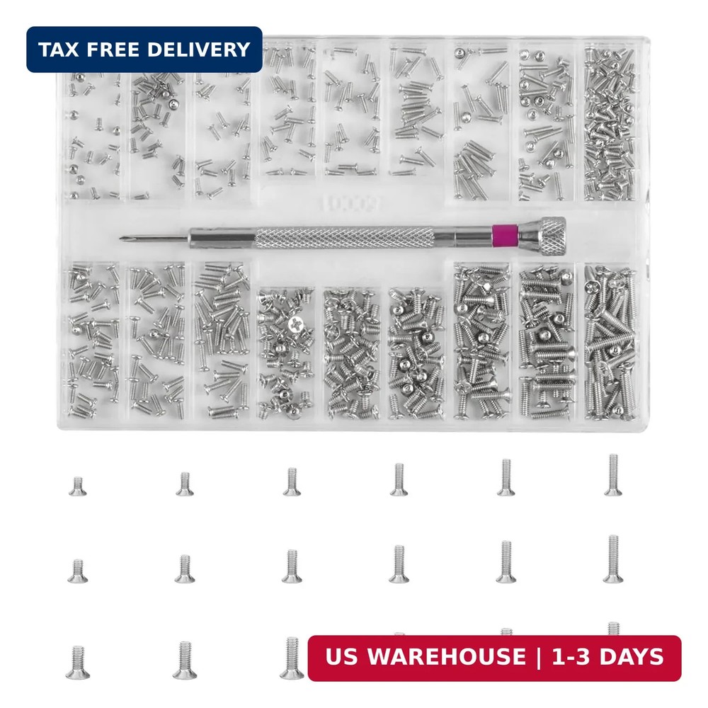 500-Pack M1.2/M1.4/M2 Self-Tapping Micro Screws – Universal Multi-Purpose Repair