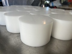 Acetal Round Stock. Lot of 4 cylinders. Machinable Plastic, like Delrin.