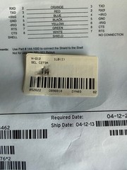 SEL Cable C273A-040 Length 40ft 9-Pin Male D-Sub Connectors New Surplus (OPENED)