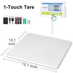 Medical Grade Floor Scale 440Lbs –10G High Precision (0.02Lb)–Extra Large Backli