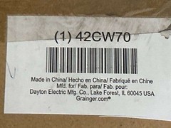 New! DAYTON Corrosion Resistant Direct Drive Motor: 1/4 HP, 1,075 Nameplate RPM