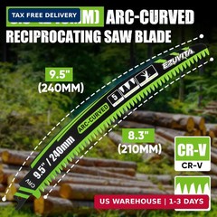 9.5-Inch Arc Curved Reciprocating Saw Blades Set with Storage Box – 5 Piec
