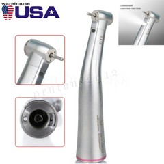 Dental 1:5 Increasing LED Fiber Optic Contra Angle Low Speed Handpiece Red Ring