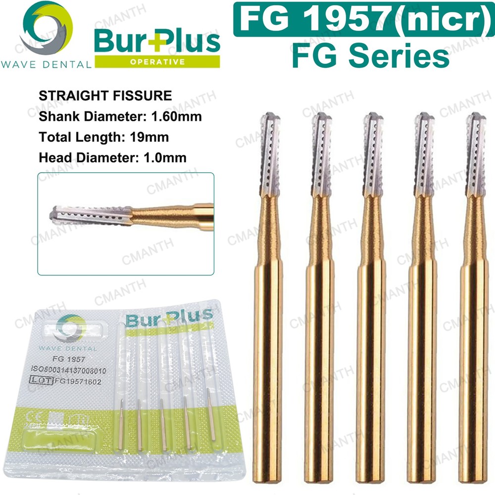 Wave Dental Surgical Carbide Burs Friction Grip FG Tapered Fissure 701 Long 1958