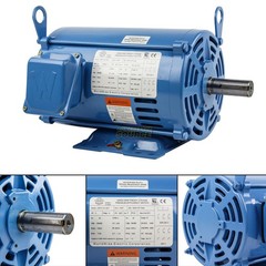 3 HP 3 Phase Electric Motor 1800 RPM 182T Frame ODP Open Drip Proof 230/460V