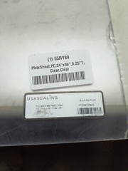 USA Sealing BULK-PS-PC-53 24″ x 36″ 0.25″ Thick Plastic Sheet PC Clear