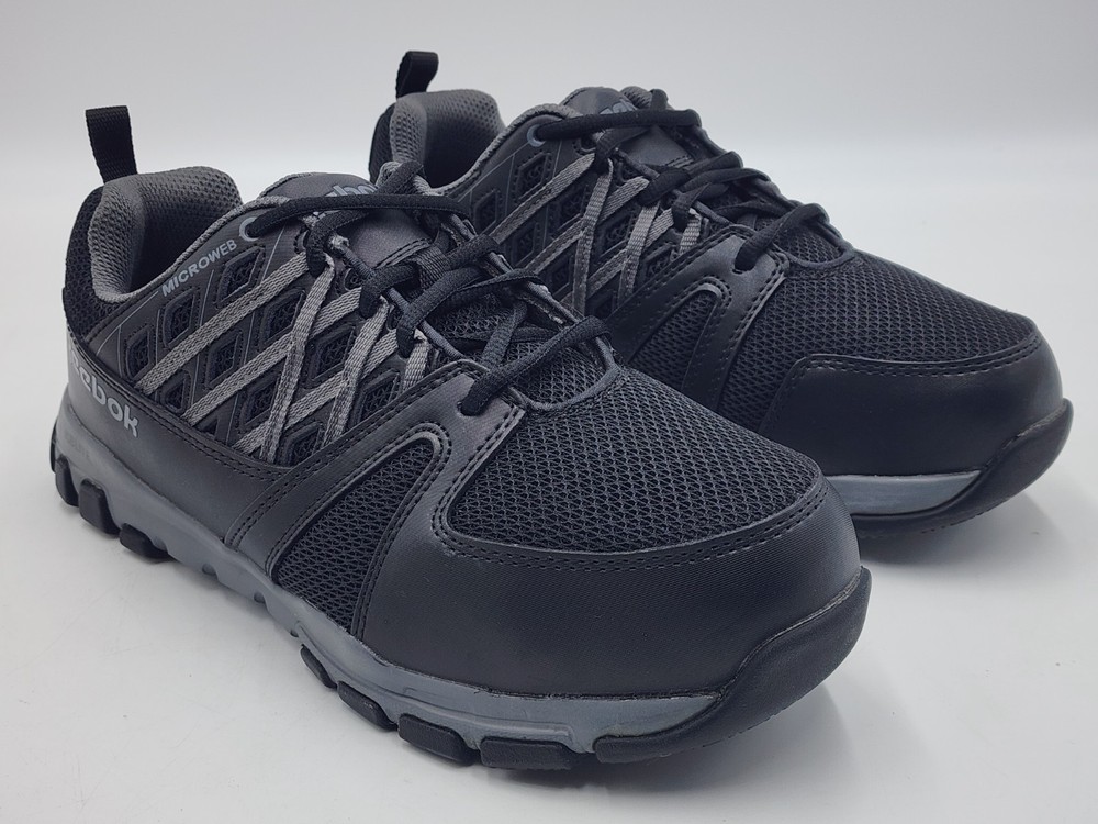 Reebok Steel Toe Sublite Black Work Sneakers Wide Sz Men’s 8 / Women’s 10