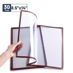 WeChef 30 Pack Restaurant Menu Covers 8.5″x14″ Double Fold 2 Pages 4 Views Cafe