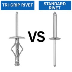 Silver TriFold Large Head Aluminum Pop Blind Rivets 3/16×4/5 Inch 50 PCS
