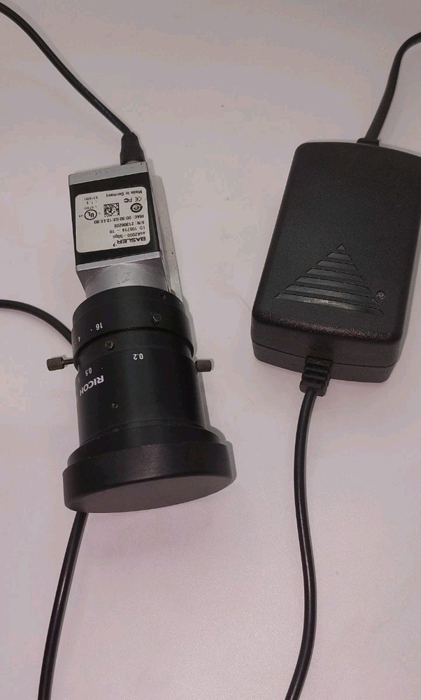 Basler ace acA2000-50gc GigE Color Camera w/ Ricoh 6mm F1.4 Lens & Power Supply