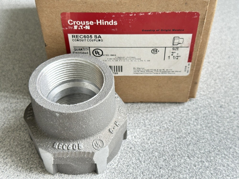 NEW CROUSE-HINDS REC605-SA Explosion Proof Reducing Coupling 2 x 1-1/2″ Aluminum