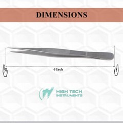 Surgical Precision Point Tweezers Stainless Steel Lab Forceps for Firm Grip 6″