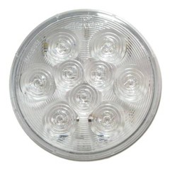 2 – Maxxima Red Clear Lens 4″ Round Stop Turn Tail Light 9 LED STT Truck Trailer