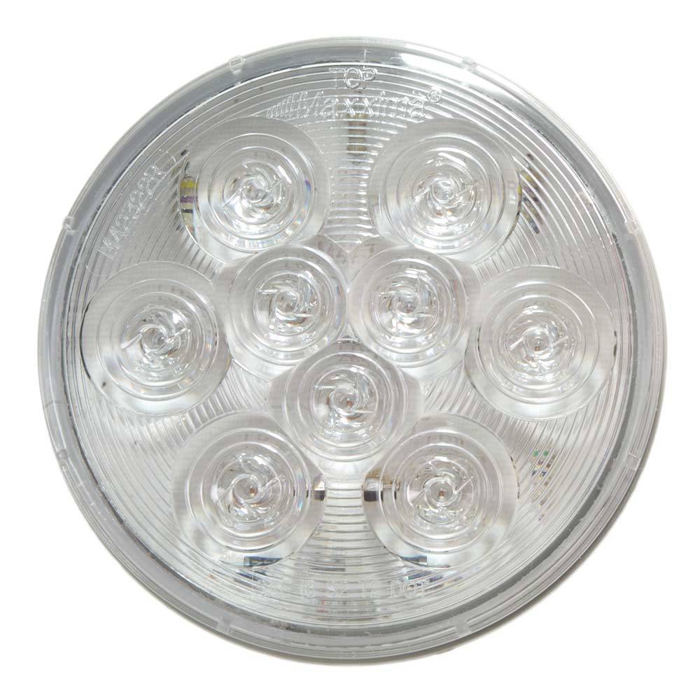 Maxxima Red Clear Lens 4″ Round Stop Turn Tail Light 9 LED STT Truck Trailer