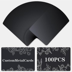 Jisano 100pcs Metal Engraving Blanks Premium 3.4×2.1×0.01 inches, Black