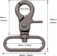 10 Pack 1-1/2” Swivel Trigger Snap Hook Lobster Claw Clasp Spring Loaded