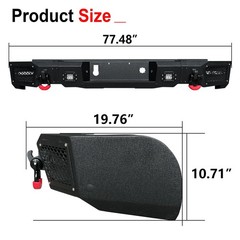 Front Rear Bumper Winch Plate 7LED 4x 4.75T D Rings 19-22 Silverado 1500 Excl LT