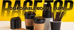 50 Pack 12 oz Coffee Cups with Lids, Black Disposable Coffee Cups with Lids,