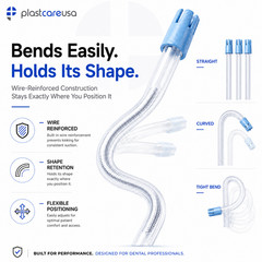 200 Saliva Ejectors Ejector CLEAR BLUE Dental Suction Tips Disposable