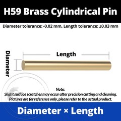 Ø 1mm 1.5mm 2mm 2.5mm 3mm – 6mm Metric Solid Brass Dowel Pins 2mm-15mm Length